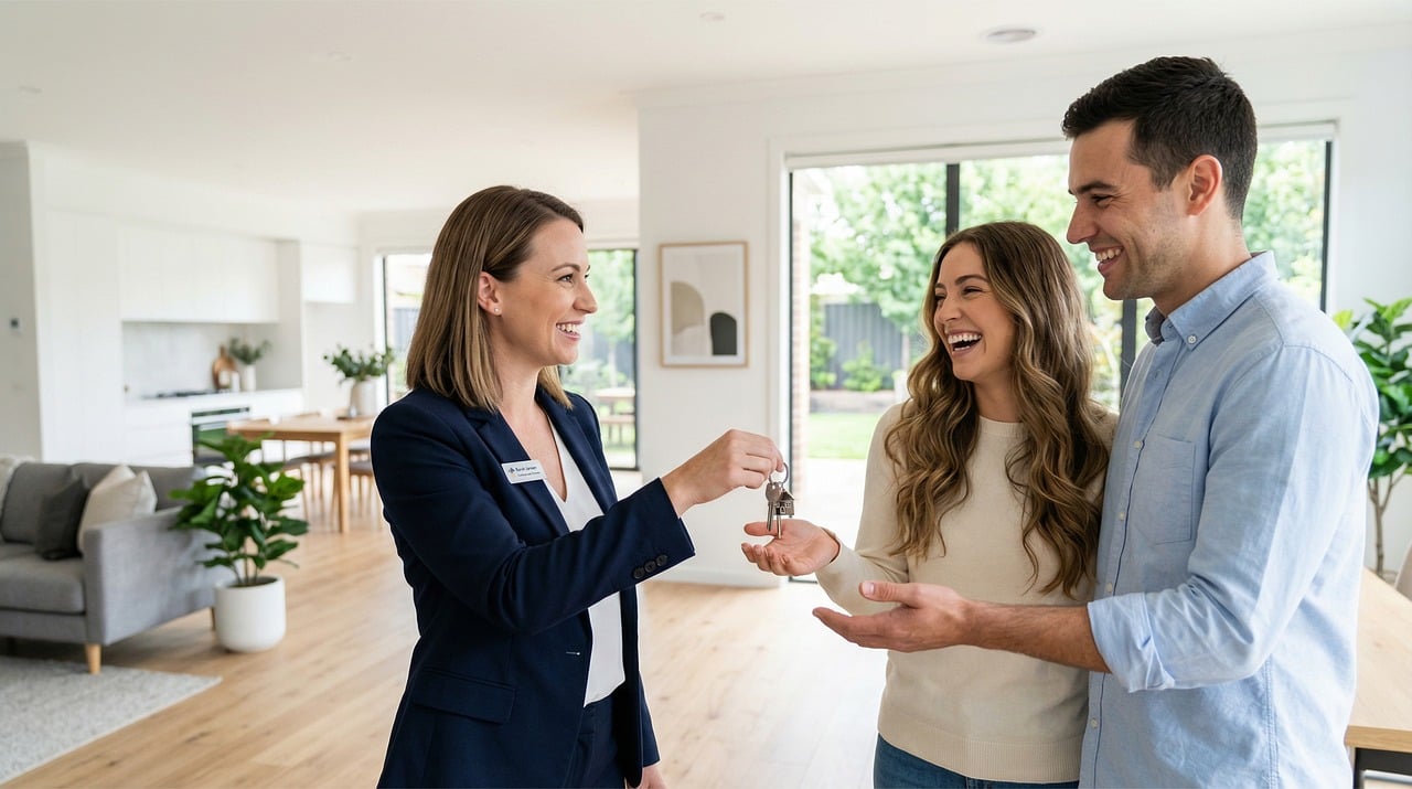 A buyer receiving the keys to a new home